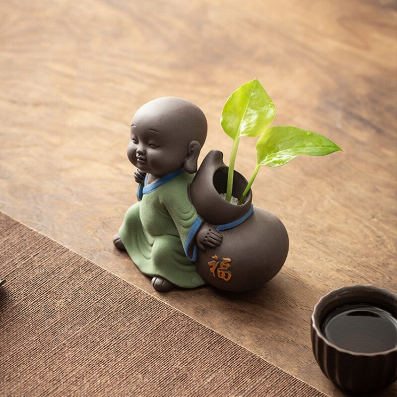 Tea Pet Yixing Zisha Purple Clay Mascot Mini Vase Happiness Wealth Longevity New