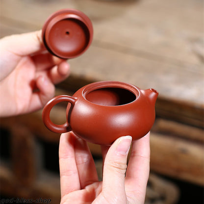 3.4oz Real Yixing Zisha Teapot Handmade Dahongpao Clay Ball Shaped Infuser Xishi