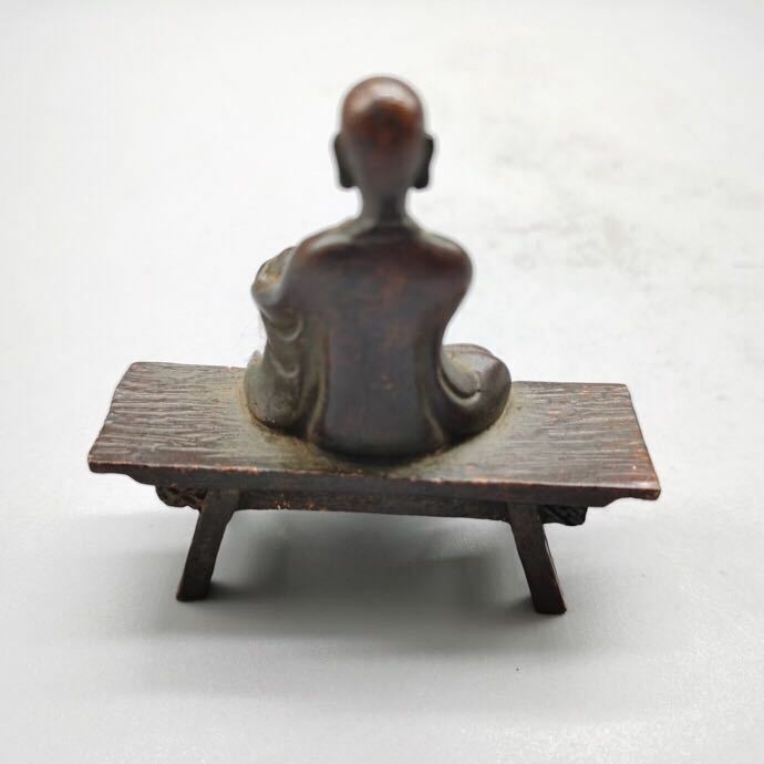 7x7cm Copper Bench Buddha Ornaments Lohan Buddha Tea Table Ornaments