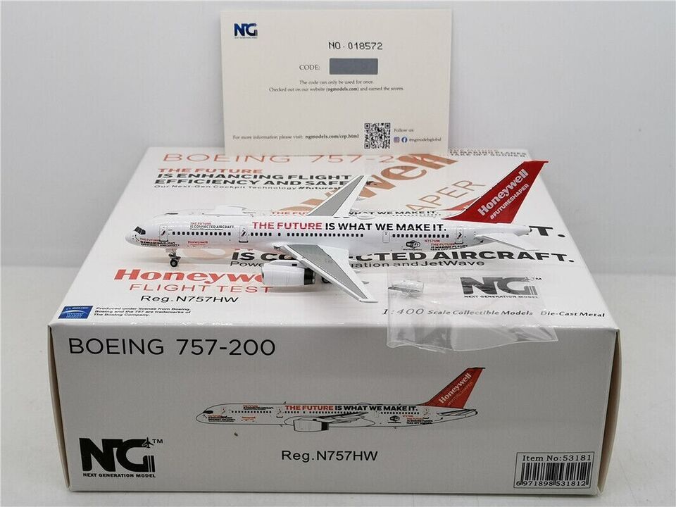 1:400 NG Model Honeywell BOEING 757-200 Passenger Plane Diecast Aircraft Model