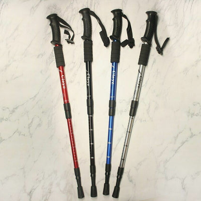 Outdoor Hiking Walking Sticks Telescopic Trekking Climbing Poles Cane Rubber Tip