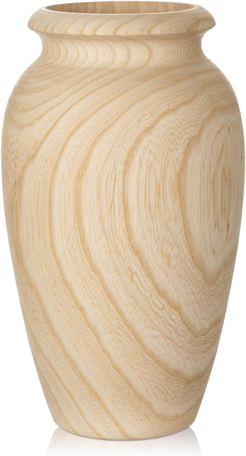 Tall Handmade Wooden Flower Vase Decoration for Flower Arrangement Home Gift