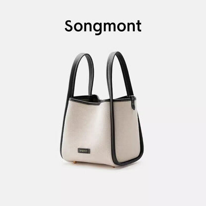 Songmont Medium Vegetable Basket Canvas Bag Crossbody Shoulder Tote Bucket Bag