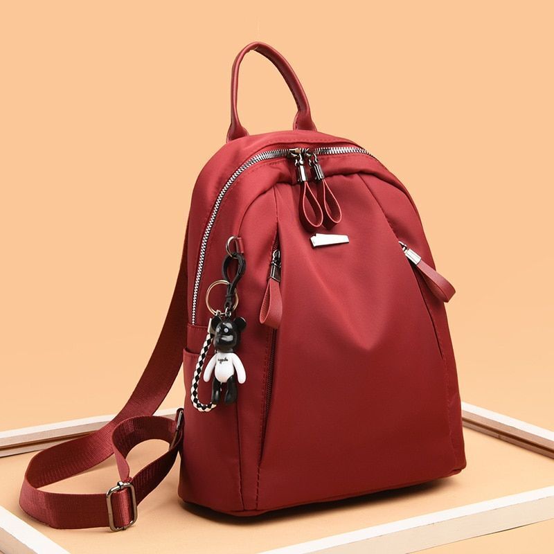 Large Travel Anti-theft Backpack Waterproof Shoulder Bag Oxford Polyester Khaki