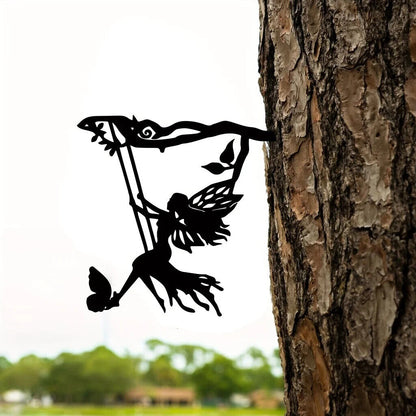 1pc, Metal Fairy Silhouette Art Shadow Decoration For Garden Silhouette