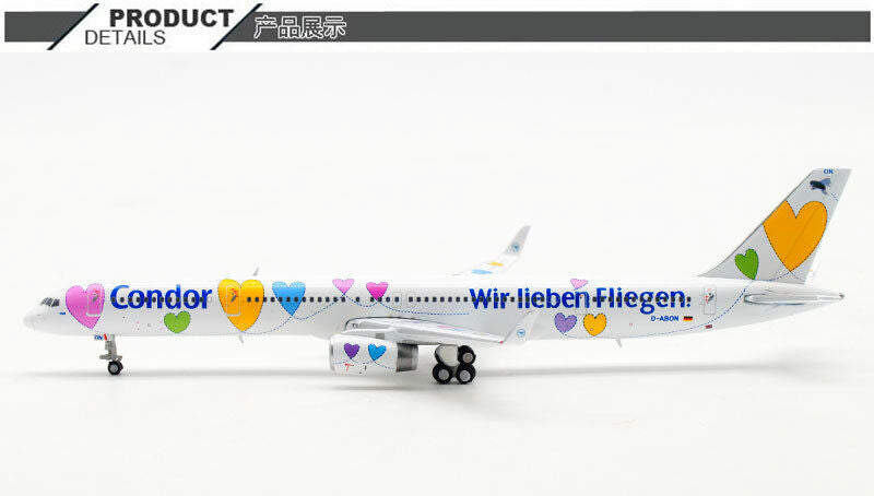 1:400 JC WINGS Condor Wir Lieben Fliegen B757-300 Passenger Plane Diecast Model
