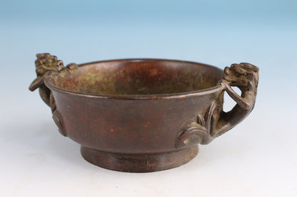 Chinese Bronze dragon Statue Figurine Home Decor incense burner pot