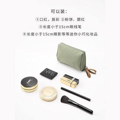 Cosmetic Case Storage Bag Small Traveling Mini Lipstick Pouch Solid Purse Zipper