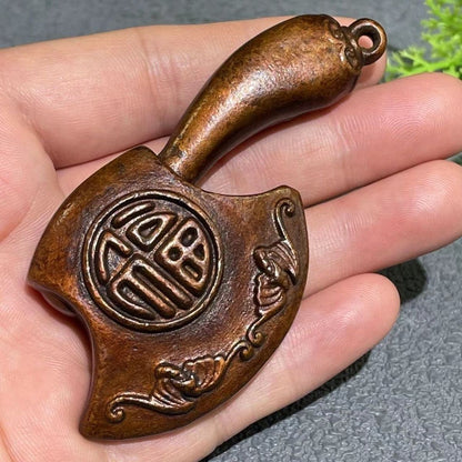 Retro Alloy Dharma Axe Figurine Antique Style Pendant Home Tea Table Decor