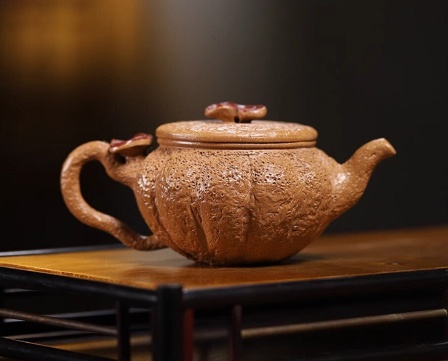 260ML Chinese Yixing Pure Handmade Zisha Jiangpo Clay Teapot Lingzhi Hu Tea Pot