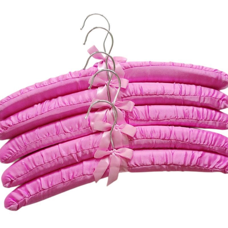 Clothes Hangers 5Pcs Wooden Fabric Coated Sponge Padded Hotel Shop Display Racks