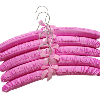 Clothes Hangers 5Pcs Wooden Fabric Coated Sponge Padded Hotel Shop Display Racks