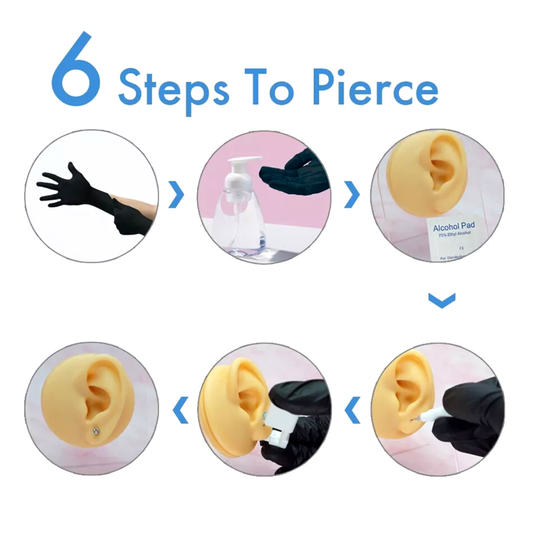 2 Pack Self Ear Piercing Gun Disposable Self Ear Piercing Kit Safety Earring