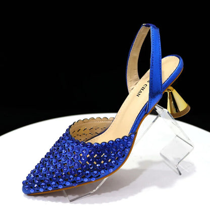 Pointed Toe Heels Women Party Wine Pumps Shoes Bags Matching Set