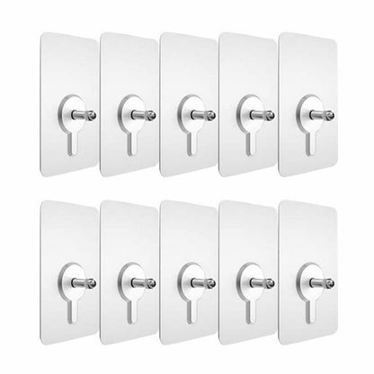 Punch-Free 10pcs Non-Marking Screw Sticker Wall Picture Hook Invisible Traceless