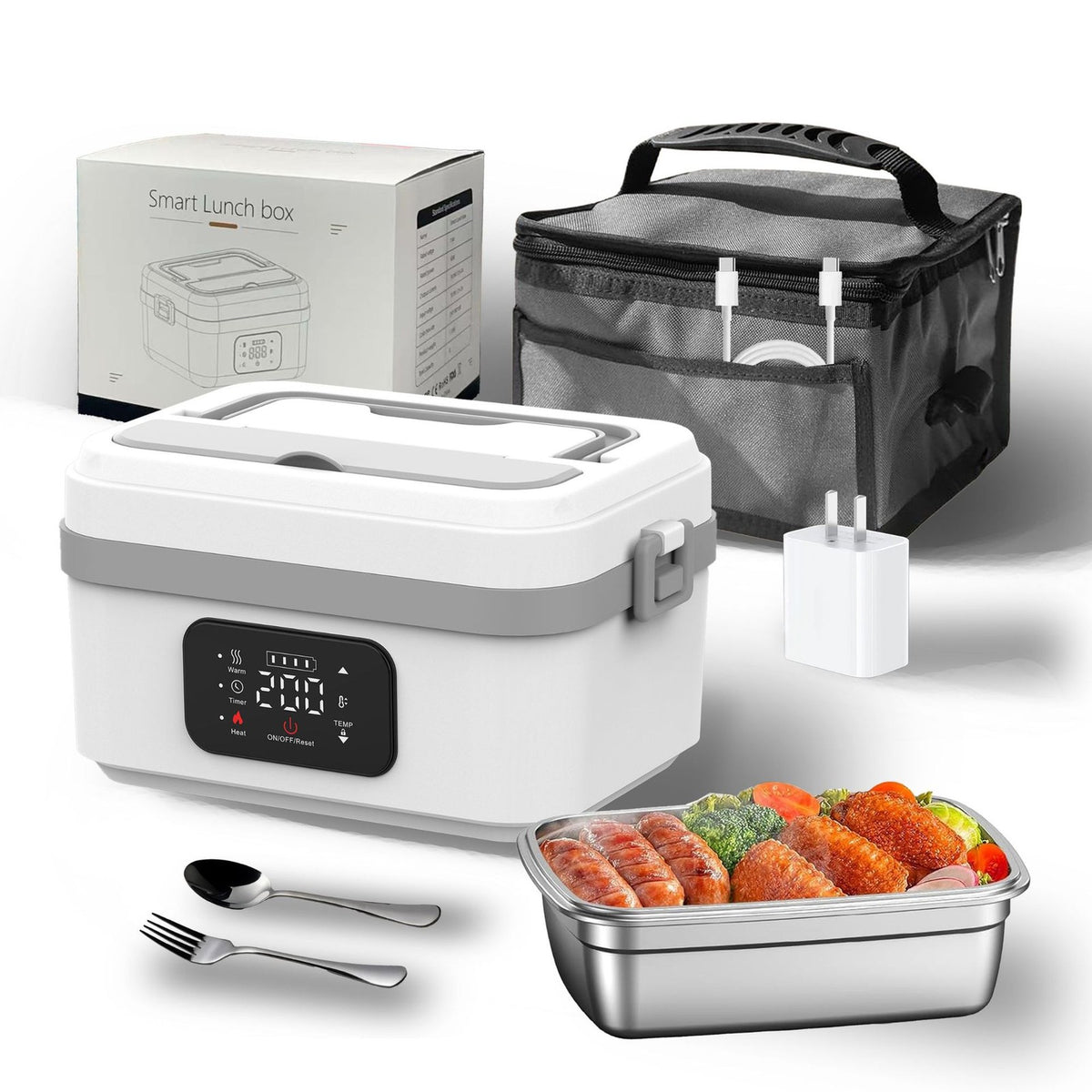 Cordless Electric Lunch Box Adults Programmable Rechargeable Food Warmer