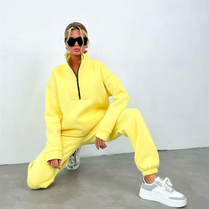 Women Suits Two Piece Long Sleeve Sweatshirt Sports Pants Outfit Set Tracksuits