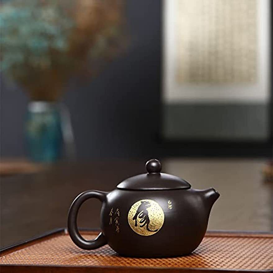 Xishi Teapot 7oz Chinese Yixing Clay Pot Ceramics Zisha Black Mud Tea Set Tiger