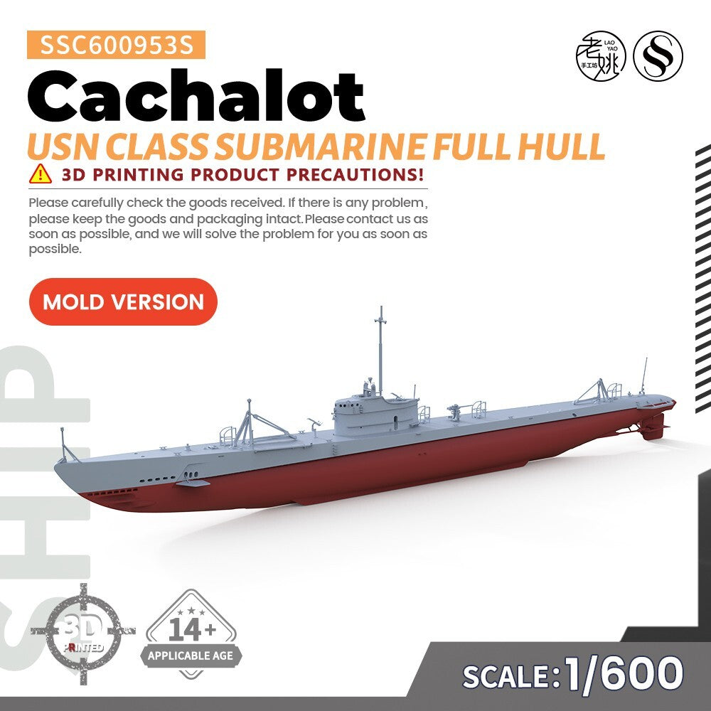 SSC600953S 1/600 Military Model Kit USN Cachalot Class Submarine Full Hull