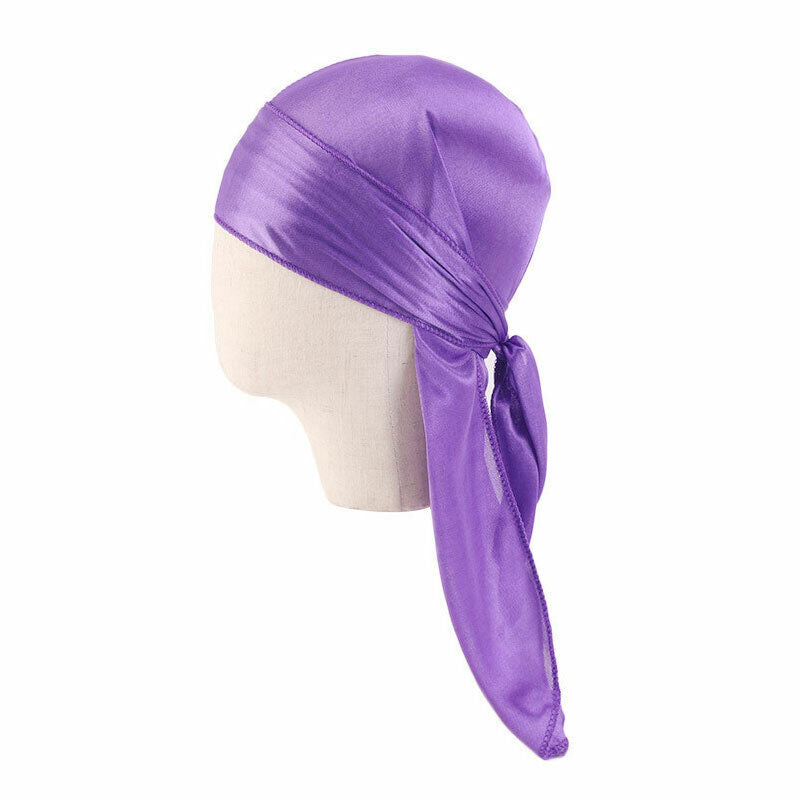 Silky Durag For Kids Boys Long Tailed Pirate Hat Hip-Hop Bandanas Doo Rag Turban