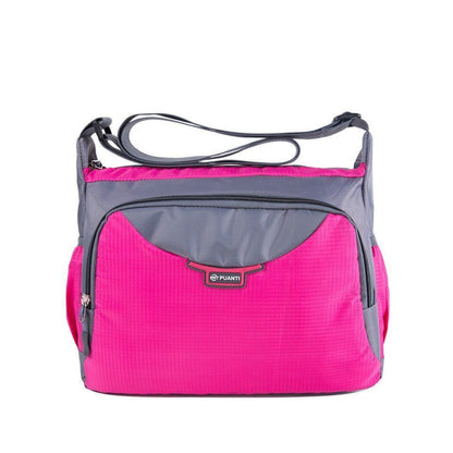 Crossbody Bag Shoulder Purse Nylon Multilayer Travel Handbag 32*11*24 CM Purple