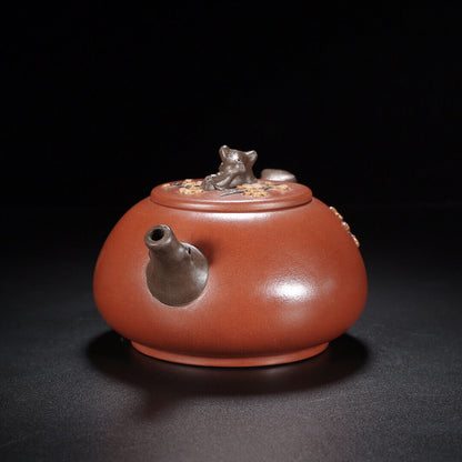 Chinese Yixing Zisha Clay Handmade Exquisite Teapot（石瓢 底款：汪寅仙）