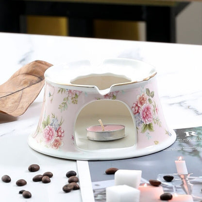 China Teapot 500ML With Heating Base High-Grade Porcelain Tea Warmer Teapot Set