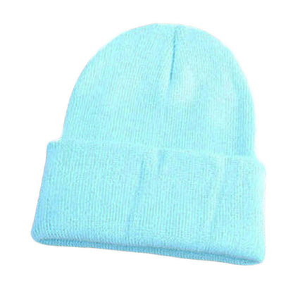 Beanie Hat Men Women Plain Knit Ski Cap Warm Elastic Skull Winter Cuff Thermal