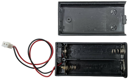 AA Battery Holder with Cover and JST Connector (Holds 2 AA Batteries)