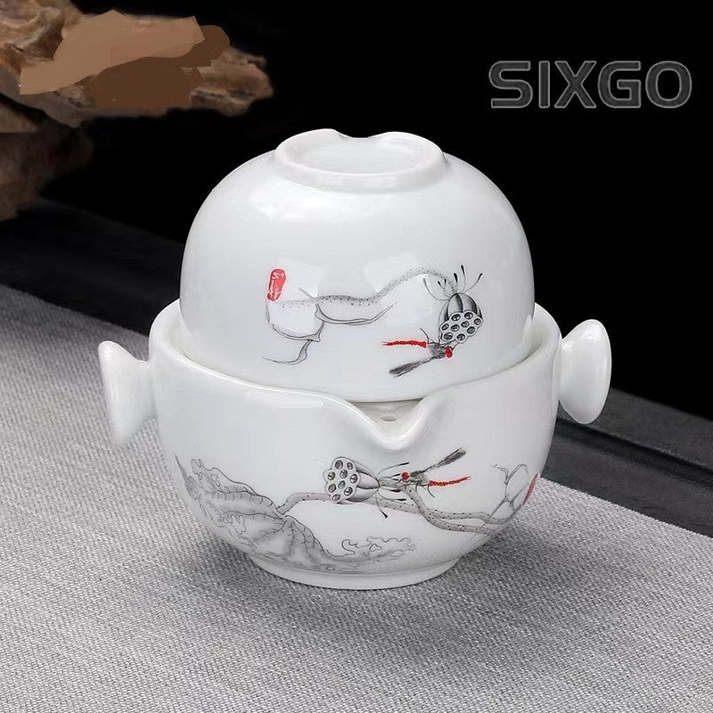 Chinese Tea Set Ceramic Travel Tea Set Kung Fu Gaiwan Teapot Kettle