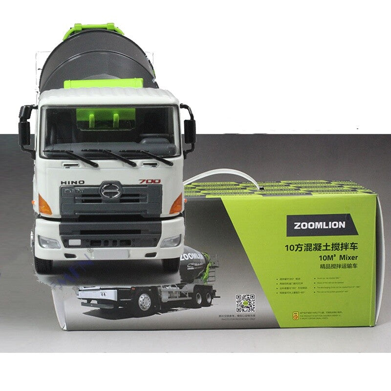 1:38 24CM ZOOMLION HINO700 10m³ Mixer Vehicle Diecast Truck Model Collection