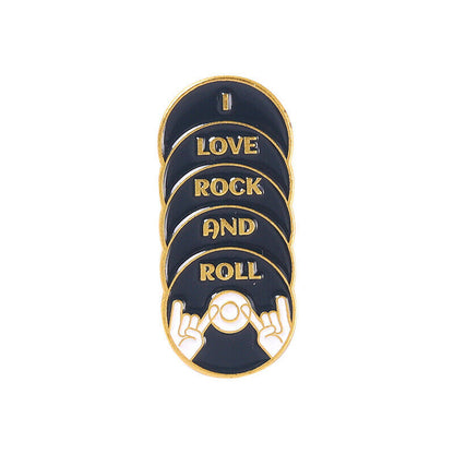 1PCS Music Life Enamel Pins CD Rock Roll Brooch Bag Hat Lapel Pin Badge Jewelry