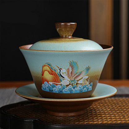 150ml Chinese Jingdezhen Ceramic Gaiwan Bowl Cup Home Kungfu Tea Set Tureen