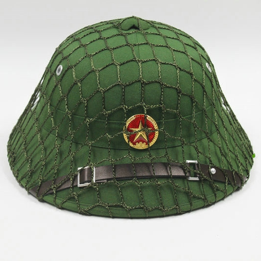 VIETCONG VC PITH HELMET HAT GREEN Colour WITH RED STAR BADGE Helmet Net new