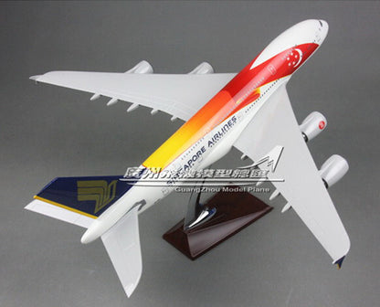 45CM 1:160 SINGAPORE AIRLINES AIRBUS A380 9V-SKI Passenger Airplane Resin Model