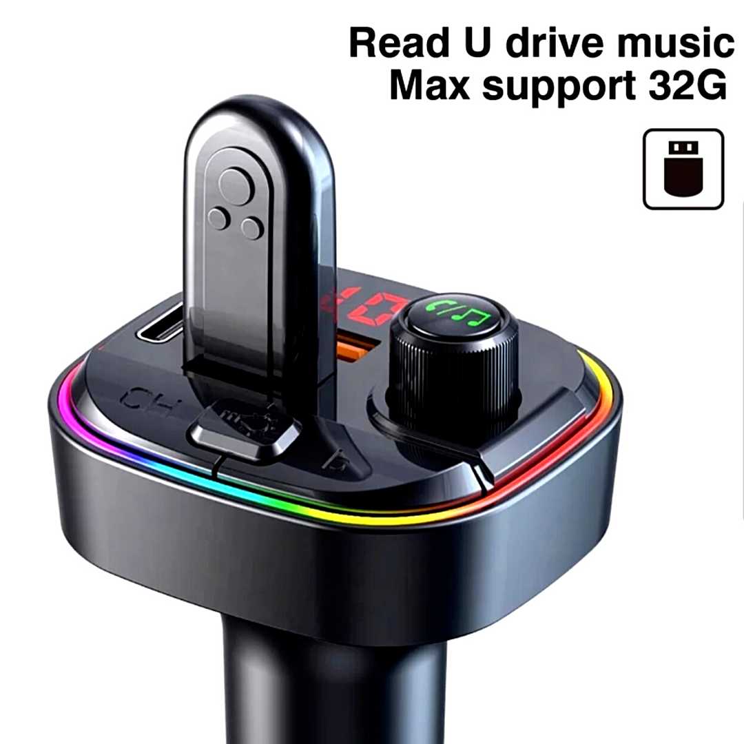 Accesorios Para Carro De Automovil Auto Musica Transmisor Bluetooth Cargador US