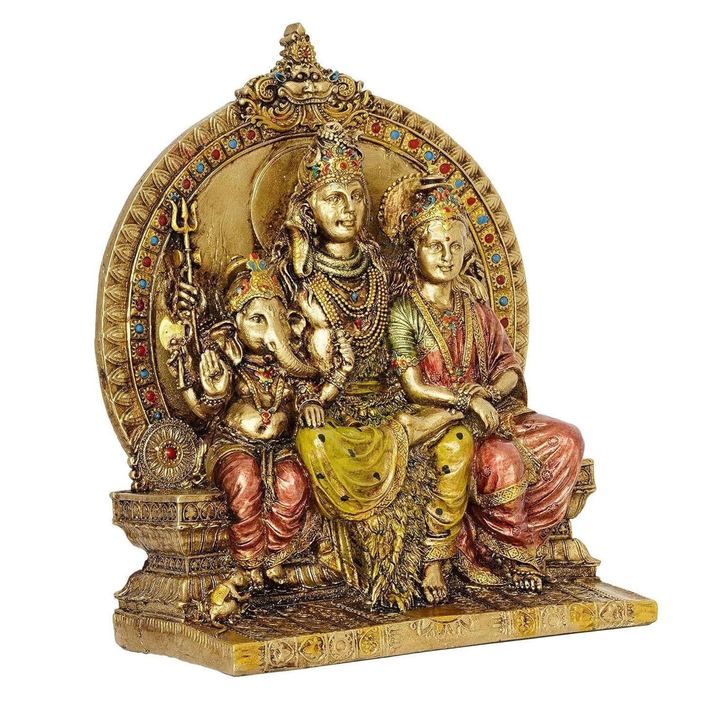 Hindu God Lord Shiva Parvati Shiv Parivar With Ganesh Statue Idol Figurine