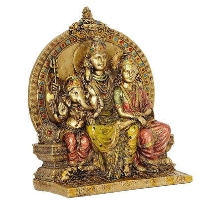 Hindu God Lord Shiva Parvati Shiv Parivar With Ganesh Statue Idol Figurine