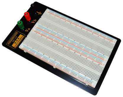 1,660 Tie Point Solderless Breadboard, 3 Binding Posts, Metal Backing, 8.7"x5.9"