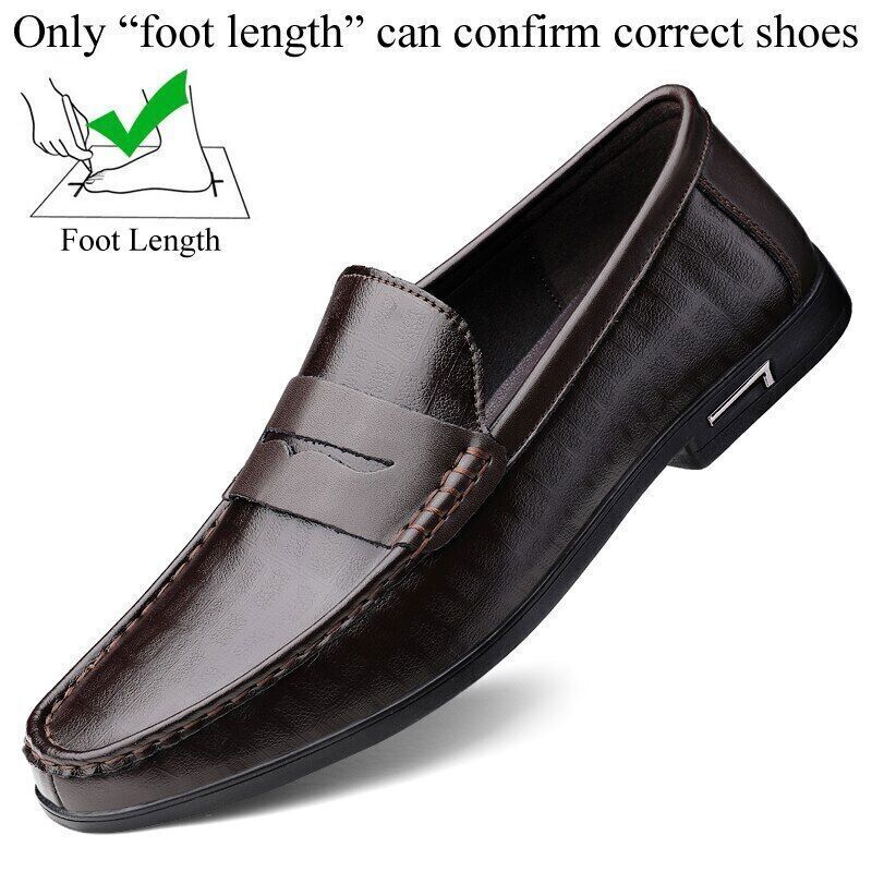 Autumn Spring Mens Loafers Shoes Leather Loafer Black Brown