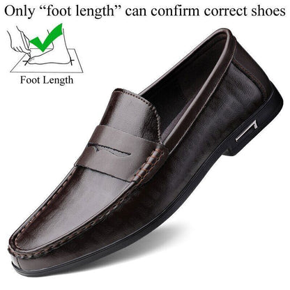 Autumn Spring Mens Loafers Shoes Leather Loafer Black Brown