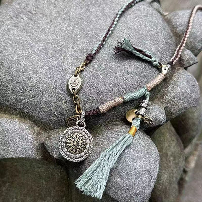 Tibetan Six Word Mantra Pendant Double Sided Chinese Style Amulet Charm