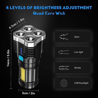 Super Bright LED Torch Flashlight Tactical Camping Outdoor Lamp USB Rechargeable