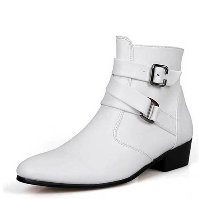 Men's Low Heeled Boots Punk Motorcycle Ankle Shoes Zipper Up Oxfords Classic NEW