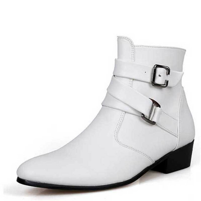 Men's Low Heeled Boots Punk Motorcycle Ankle Shoes Zipper Up Oxfords Classic NEW