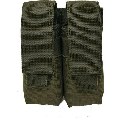9mm Tactical Double Magazine Pouch Flashlight Holder Hunting Waist Belt Mag Bag