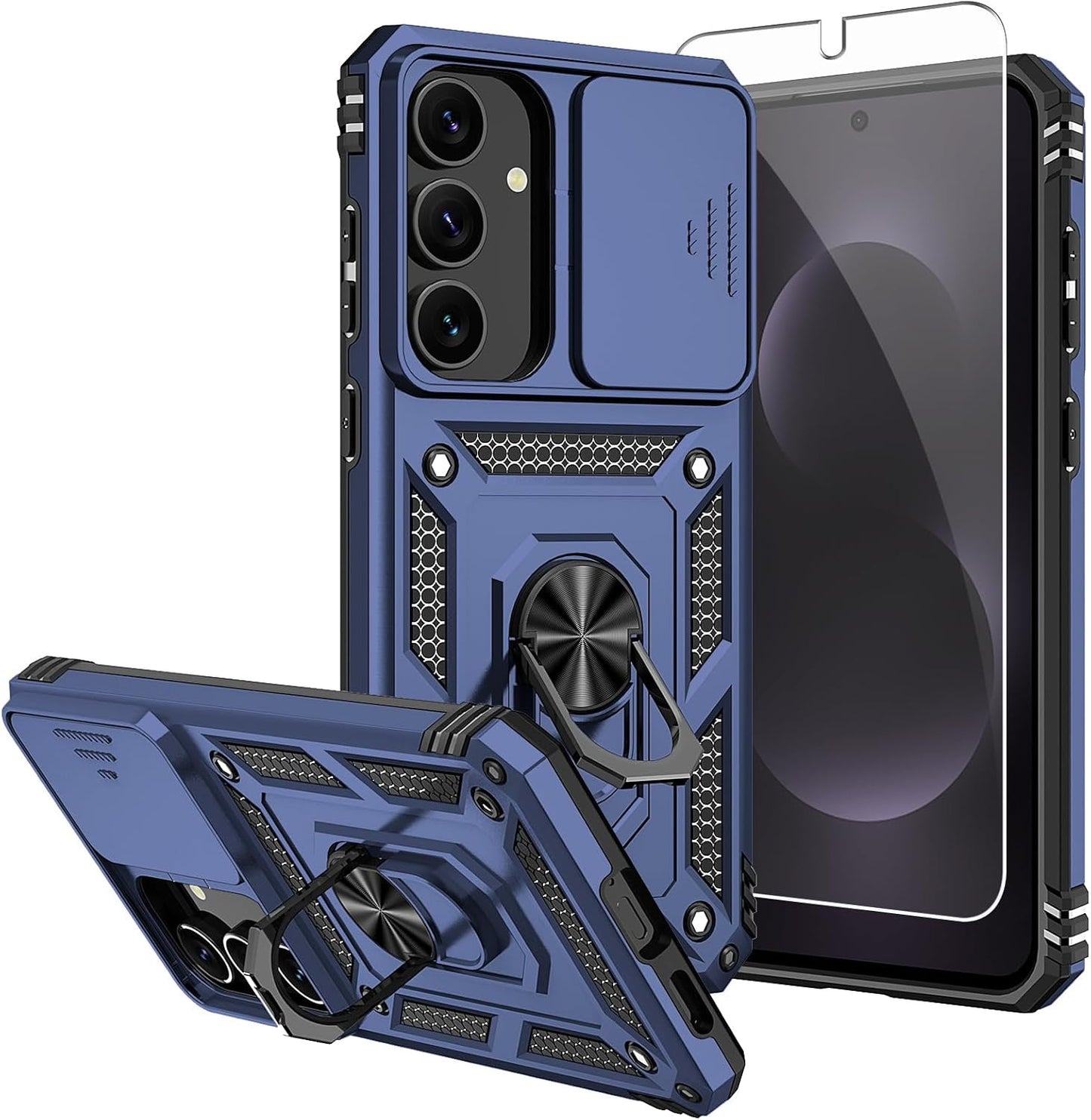 For Samsung Galaxy S25 FE Case,With Screen Protectors and Camera Cover,[Military