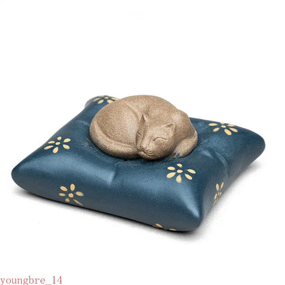 Yixing Purple Clay Tea Pet Ornaments Handmade Sculpture Crafts Home Teaware