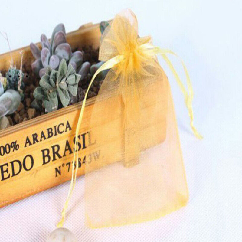 100pcs Wedding Christmas Gift Drawable Organza Bags Jewelry Packaging DisplaG JJ