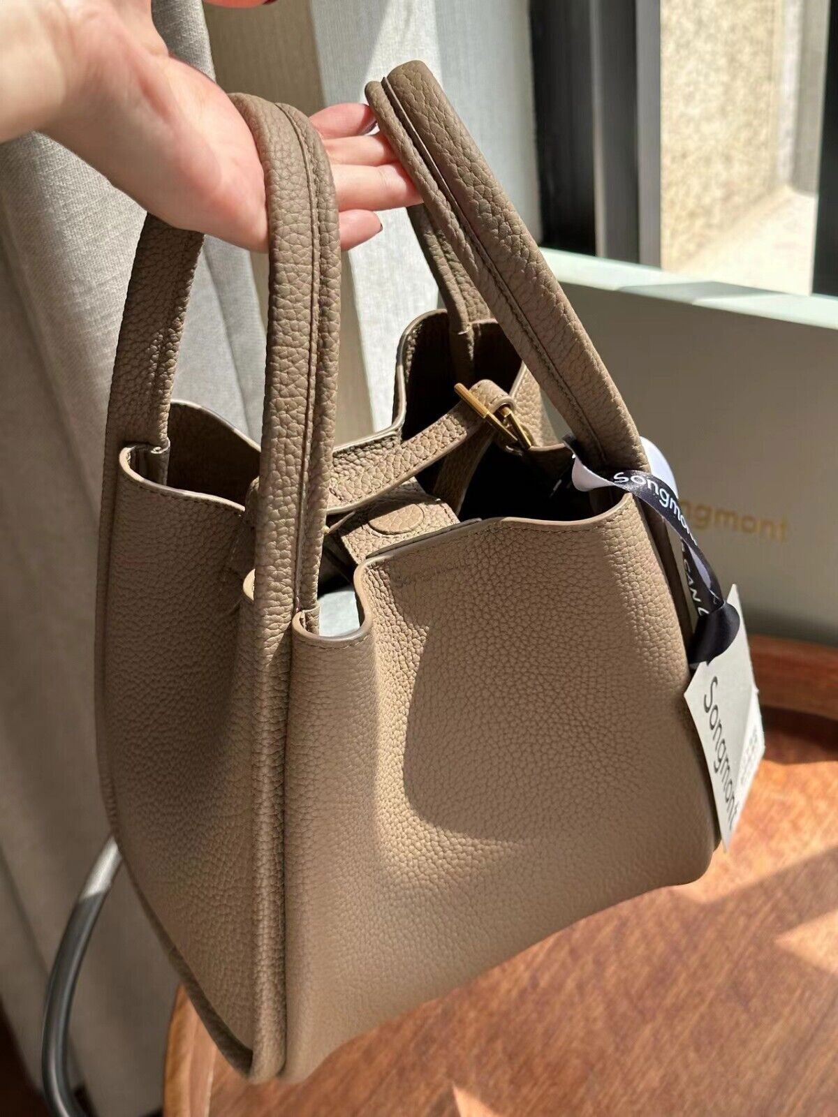 Songmont medium Fashion Series Vegetable Basket Handbag Bucket Bag